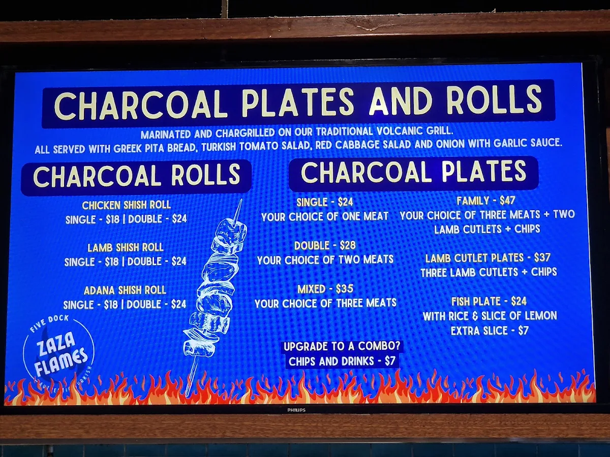 Menu, Fire Dock Kebab Haus