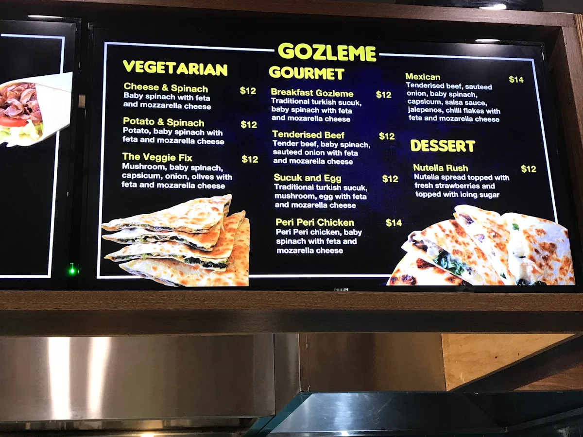 Menu, Fire Dock Kebab Haus