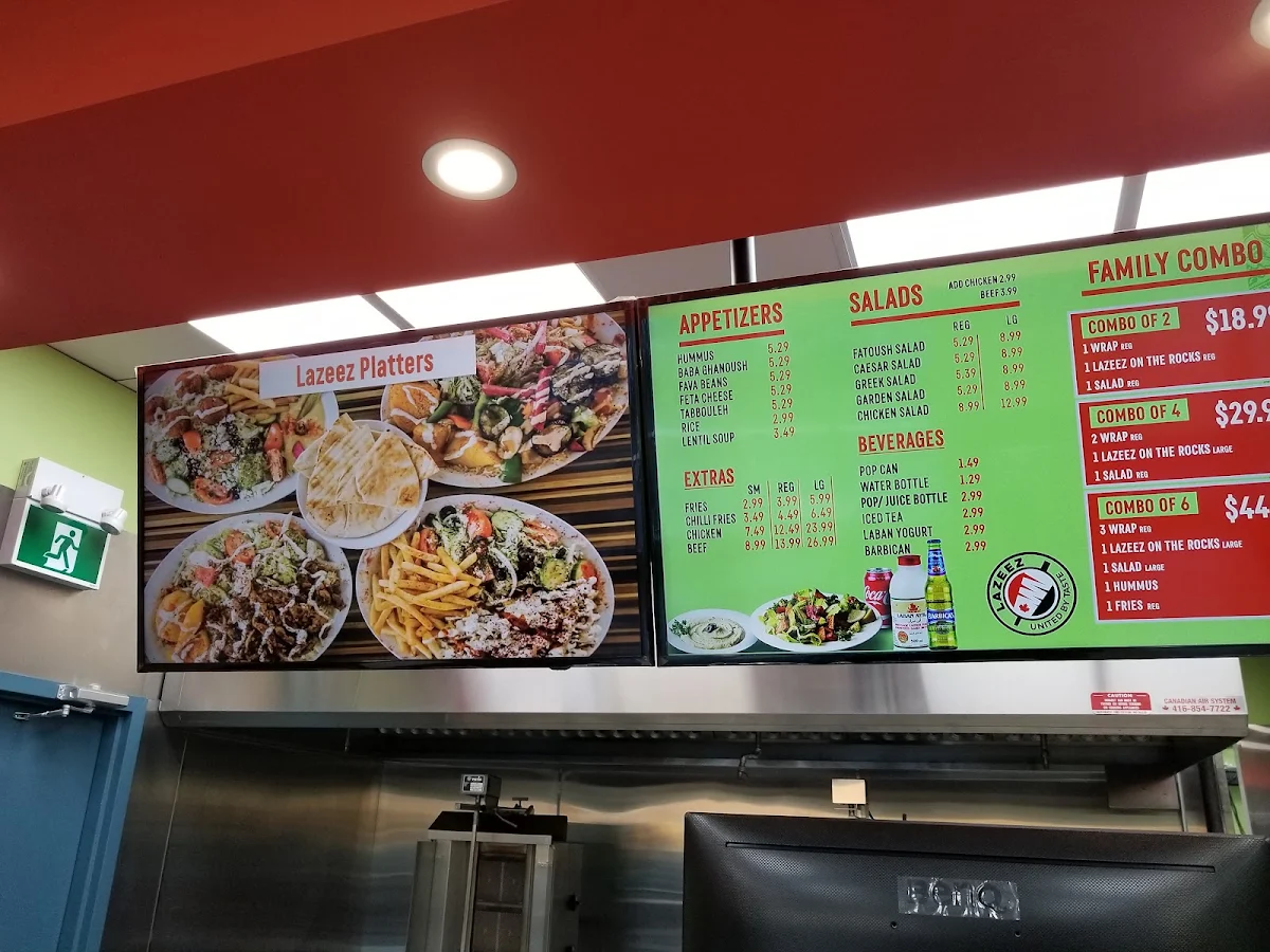 Menu, Lazeez Shawarma