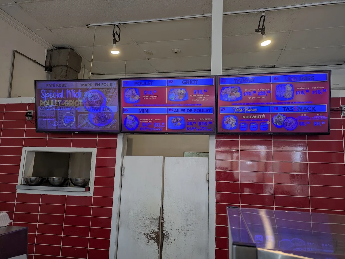 Menu, Tassot Créole (Longueuil)