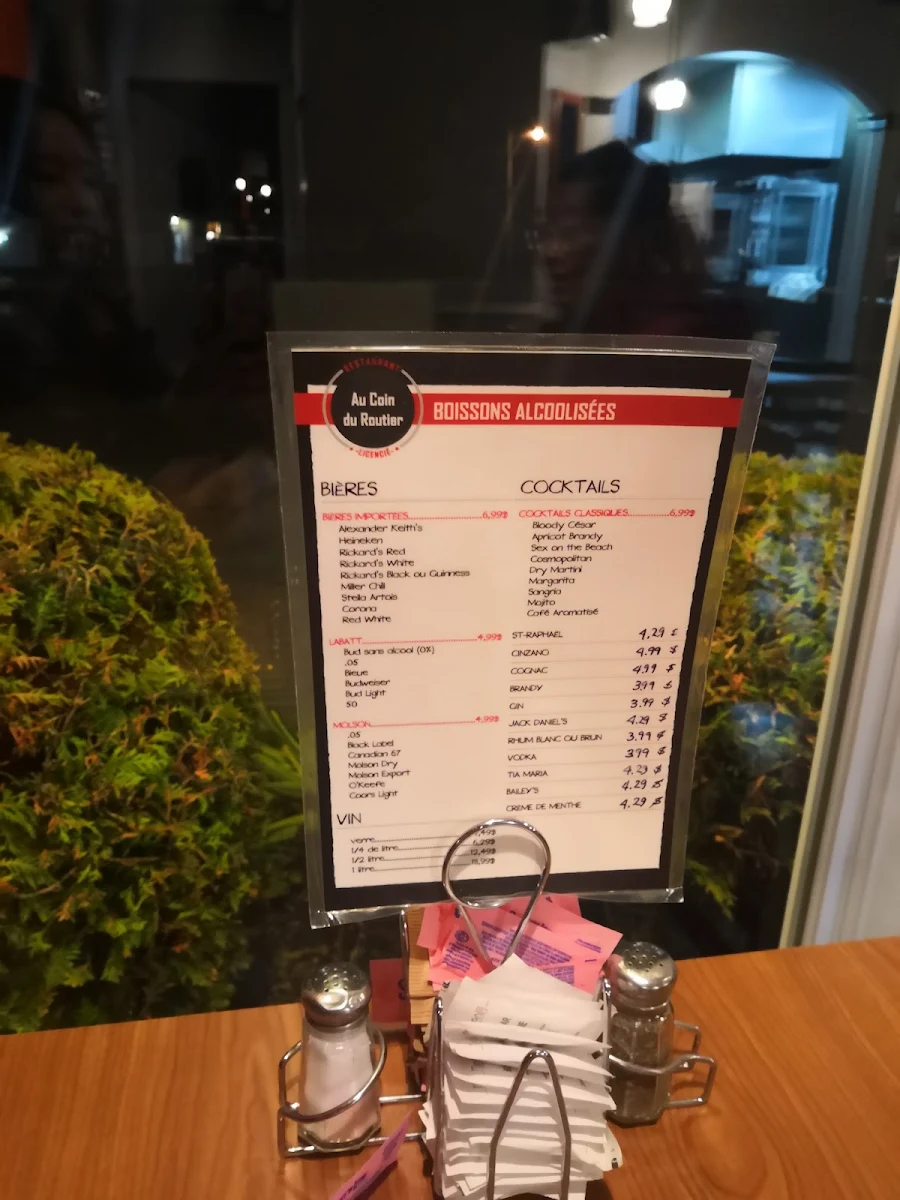 Menu, Casse-croûte Au Coin Du Routier