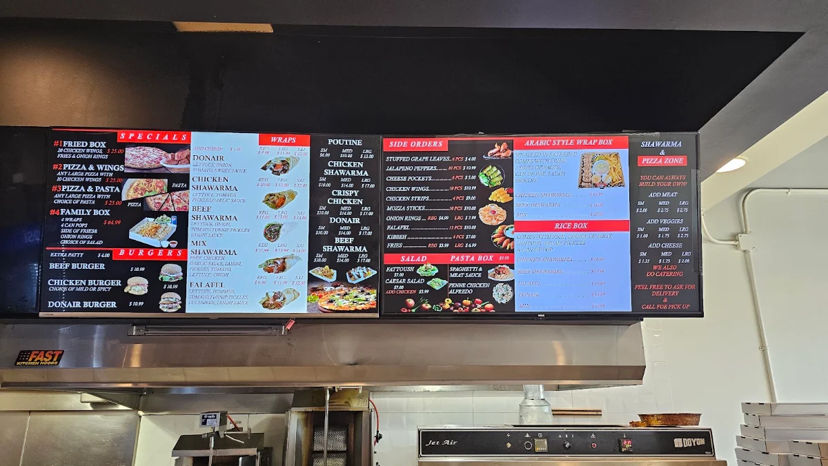 Menu, Shawarma & pizza zone