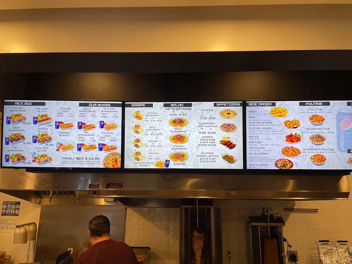 Menu, Shawarma & pizza zone