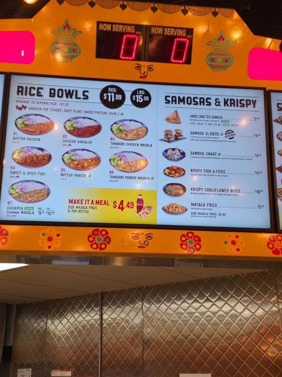 Menu, Chaska Indian Street Food