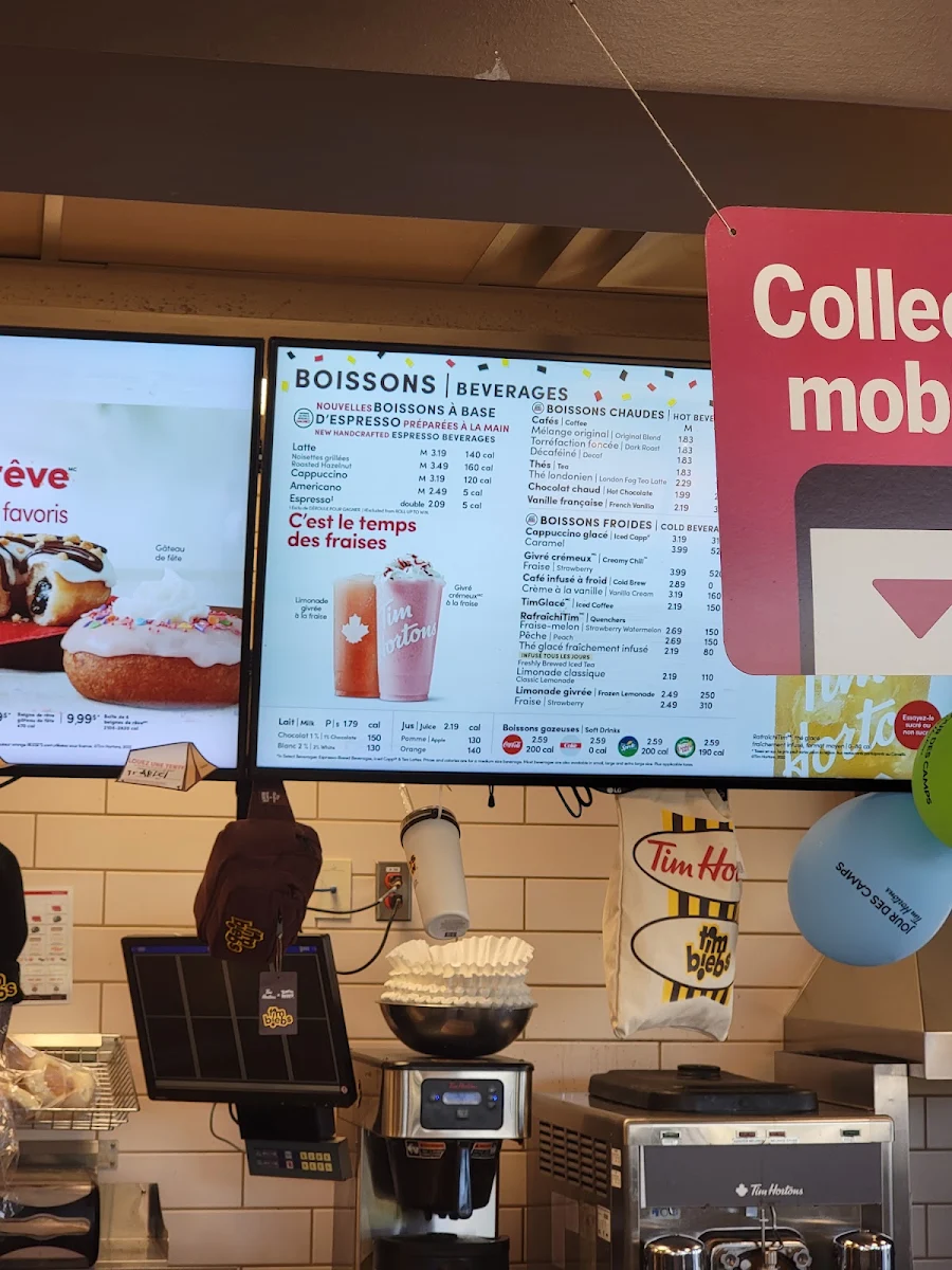 Menu, Tim Hortons