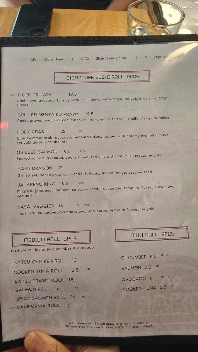 Menu, Haku