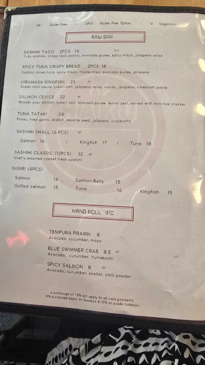 Menu, Haku