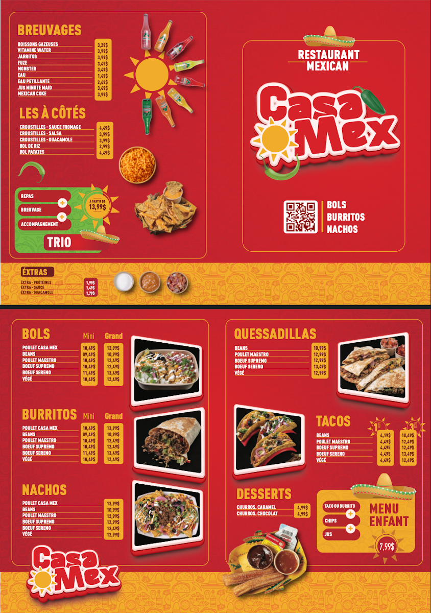 Menu, Casa Mex