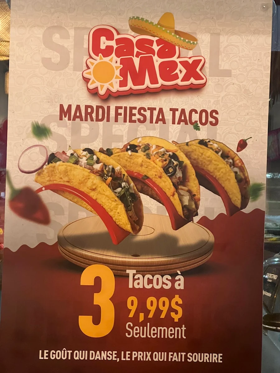 Menu, Casa Mex