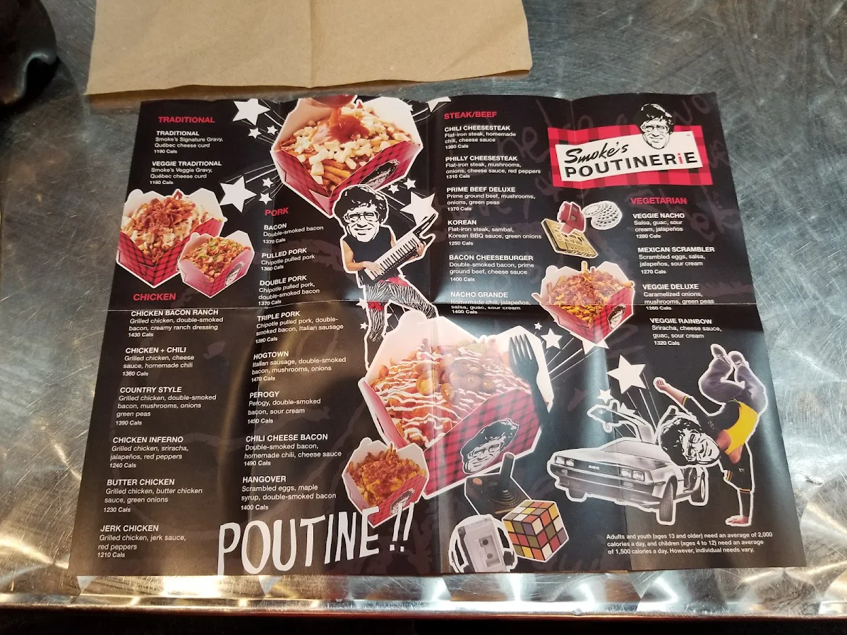 Menu, Smoke's Poutinerie Barrie