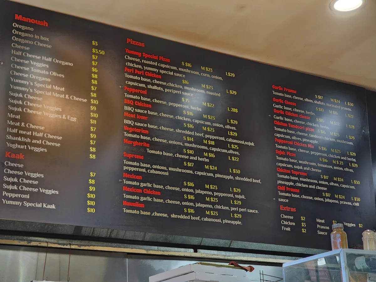 Menu, Yummy Manoush