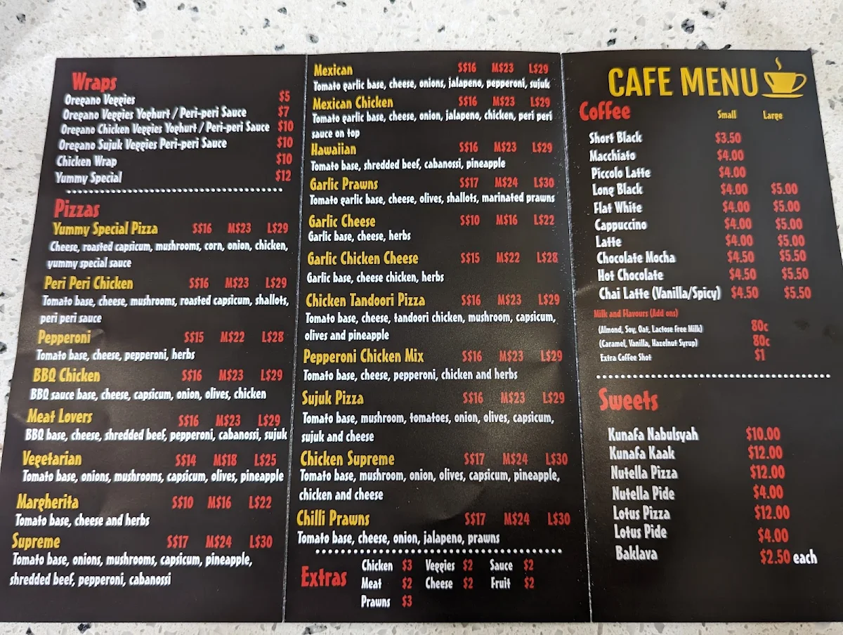 Menu, Yummy Manoush