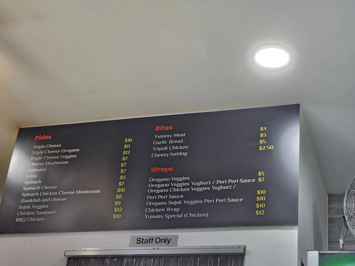 Menu, Yummy Manoush