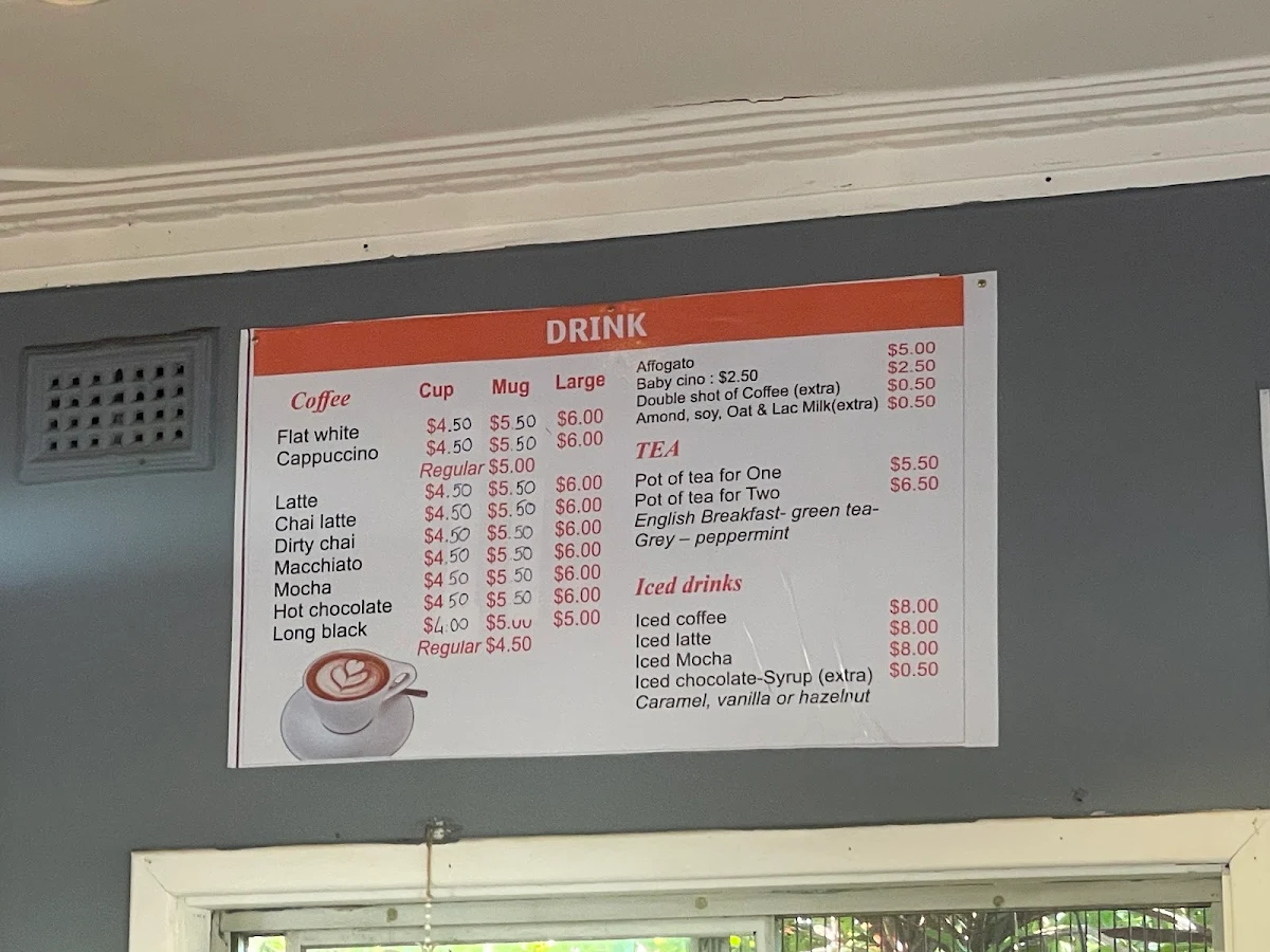 Menu, Capel Bake & Café