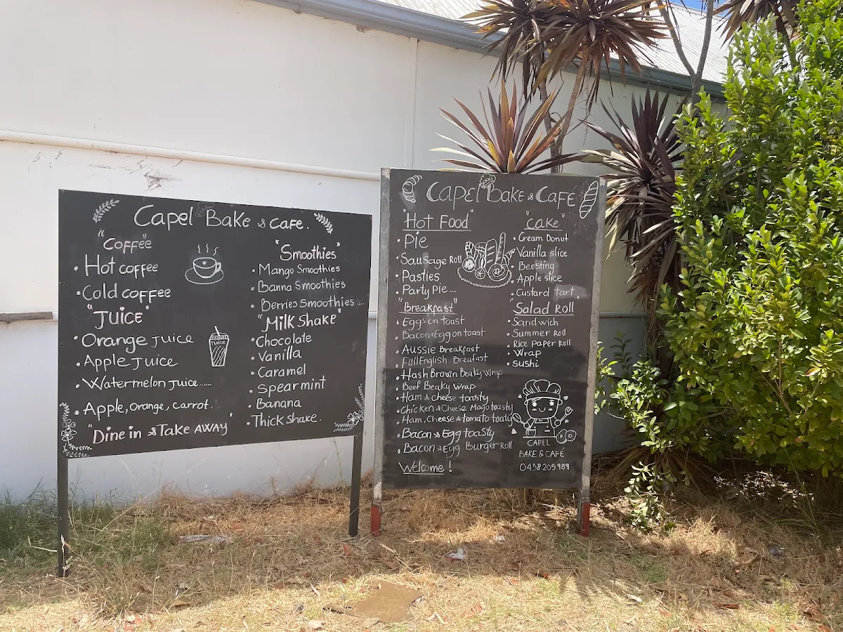 Menu, Capel Bake & Café