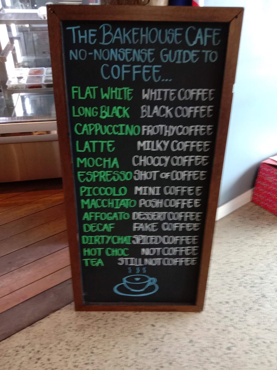 Menu, Capel Bake & Café