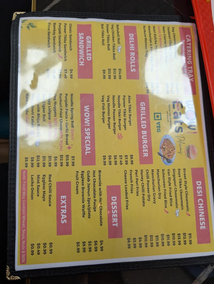 Menu, Wow Eats
