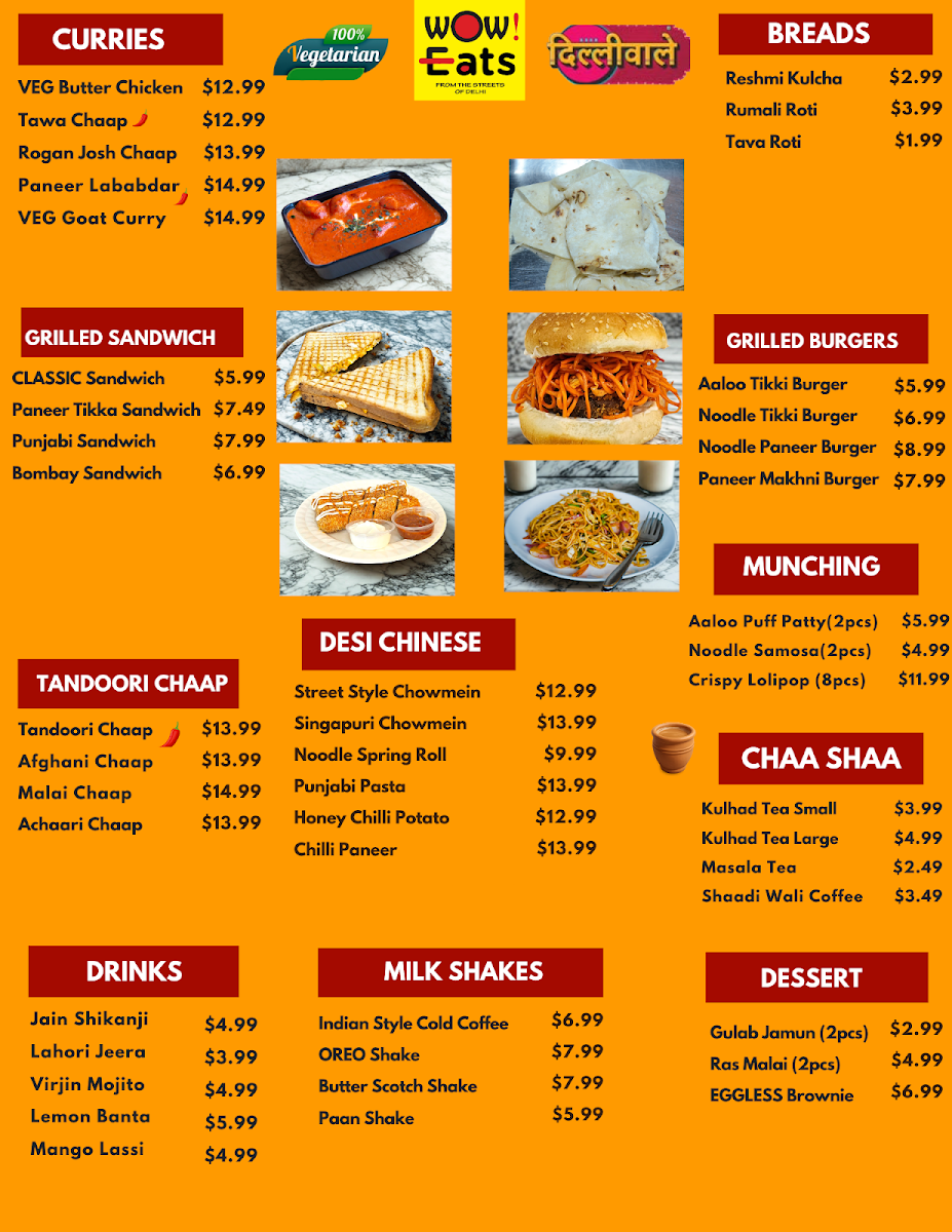 Menu, Wow Eats