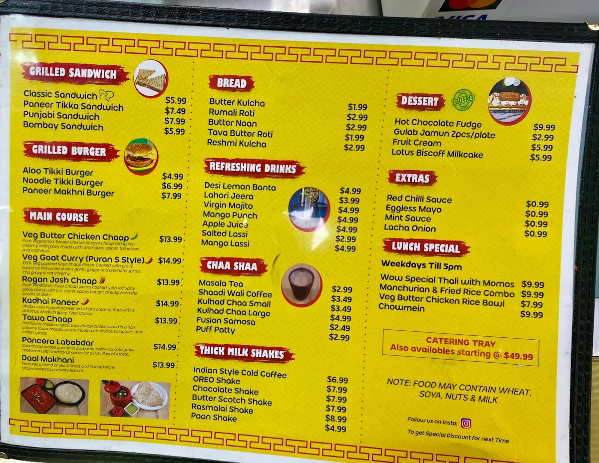 Menu, Wow Eats
