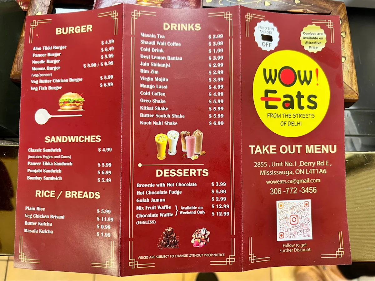 Menu, Wow Eats