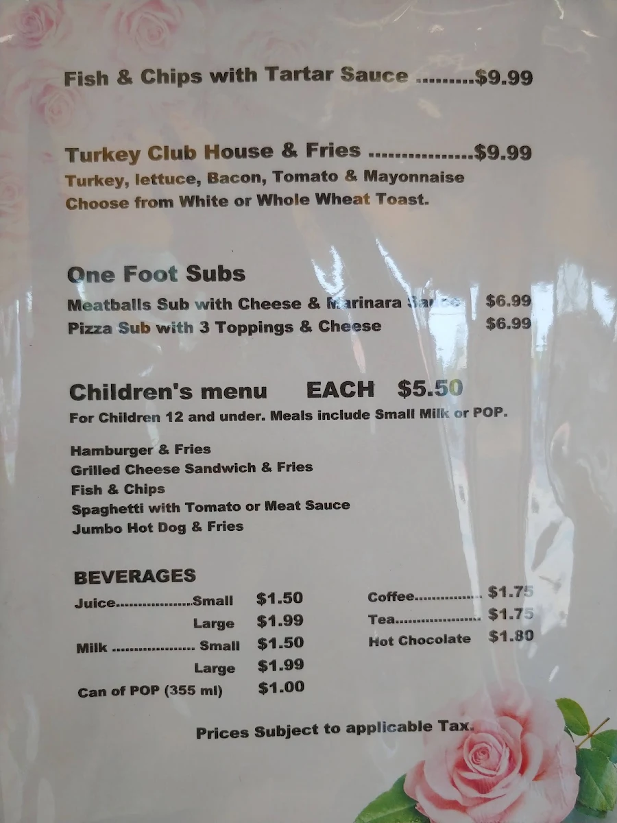 Menu, Lady Rosa Family Restaurant