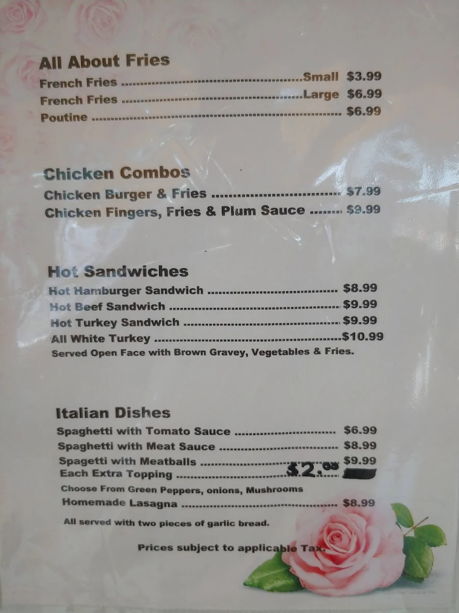 Menu, Lady Rosa Family Restaurant