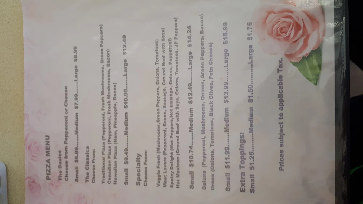Menu, Lady Rosa Family Restaurant