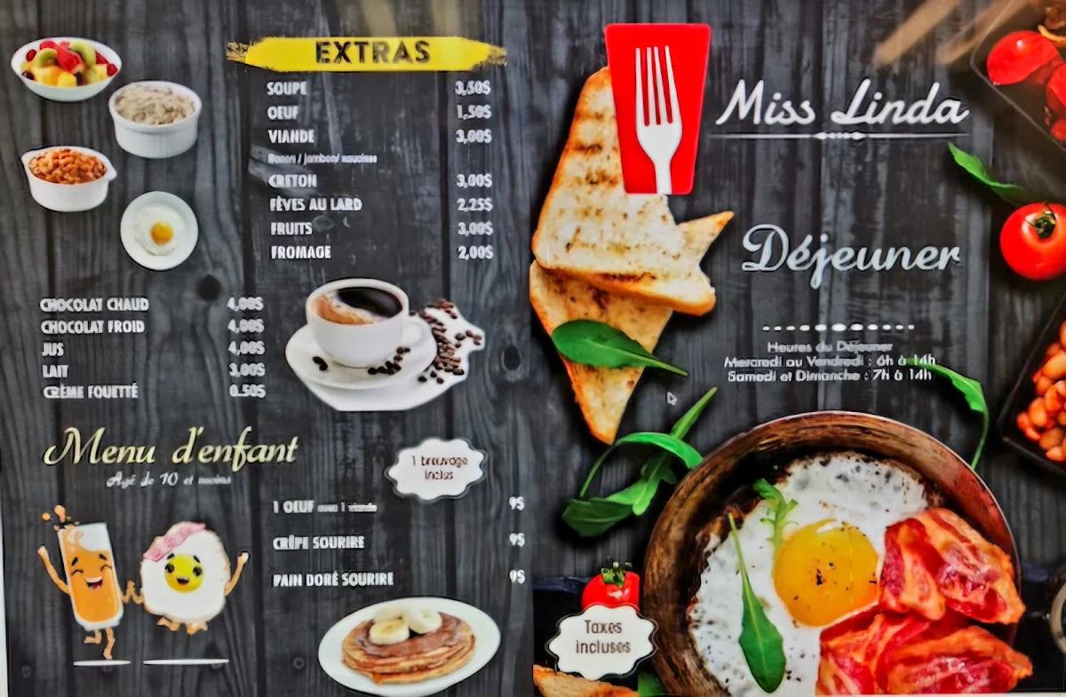 Menu, Nova Restaurant