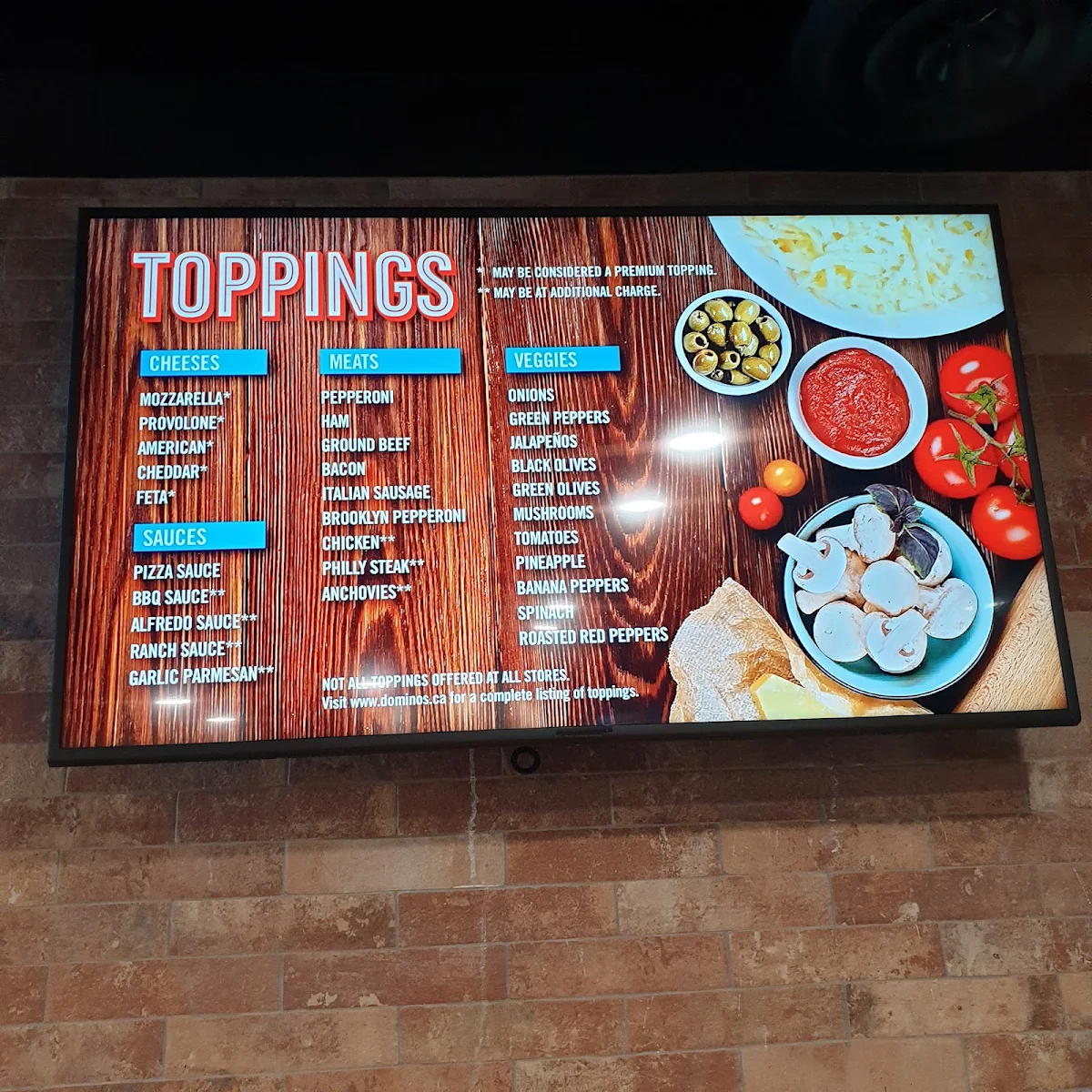 Menu, Domino's Pizza