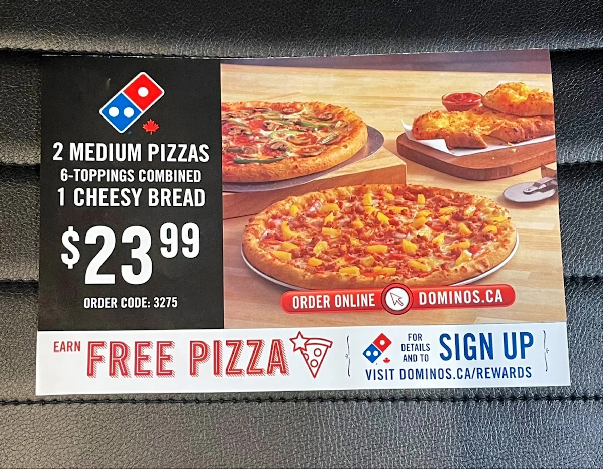 Menu, Domino's Pizza