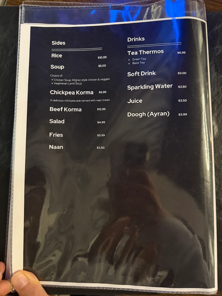 Menu, Mazza