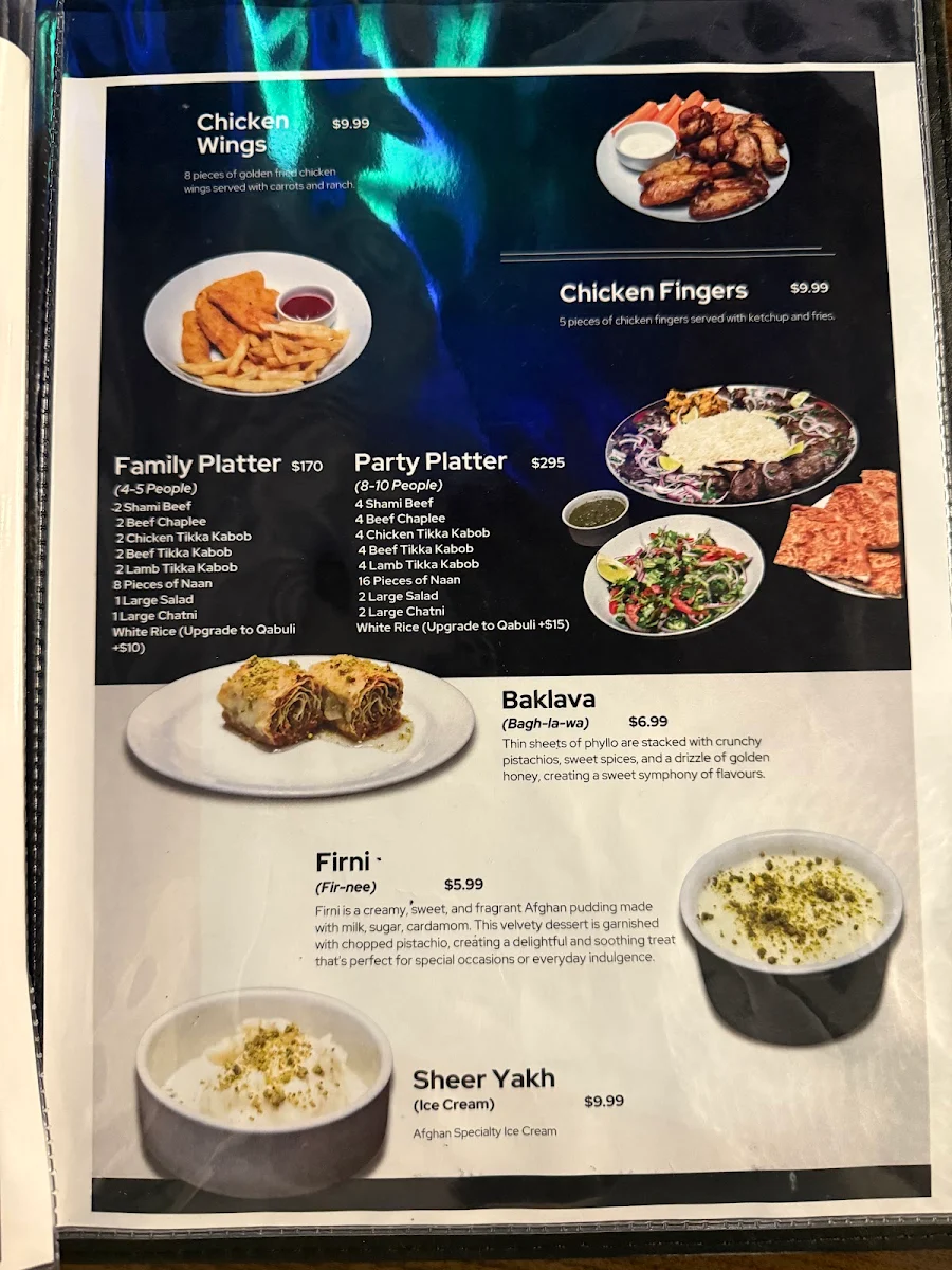 Menu, Mazza