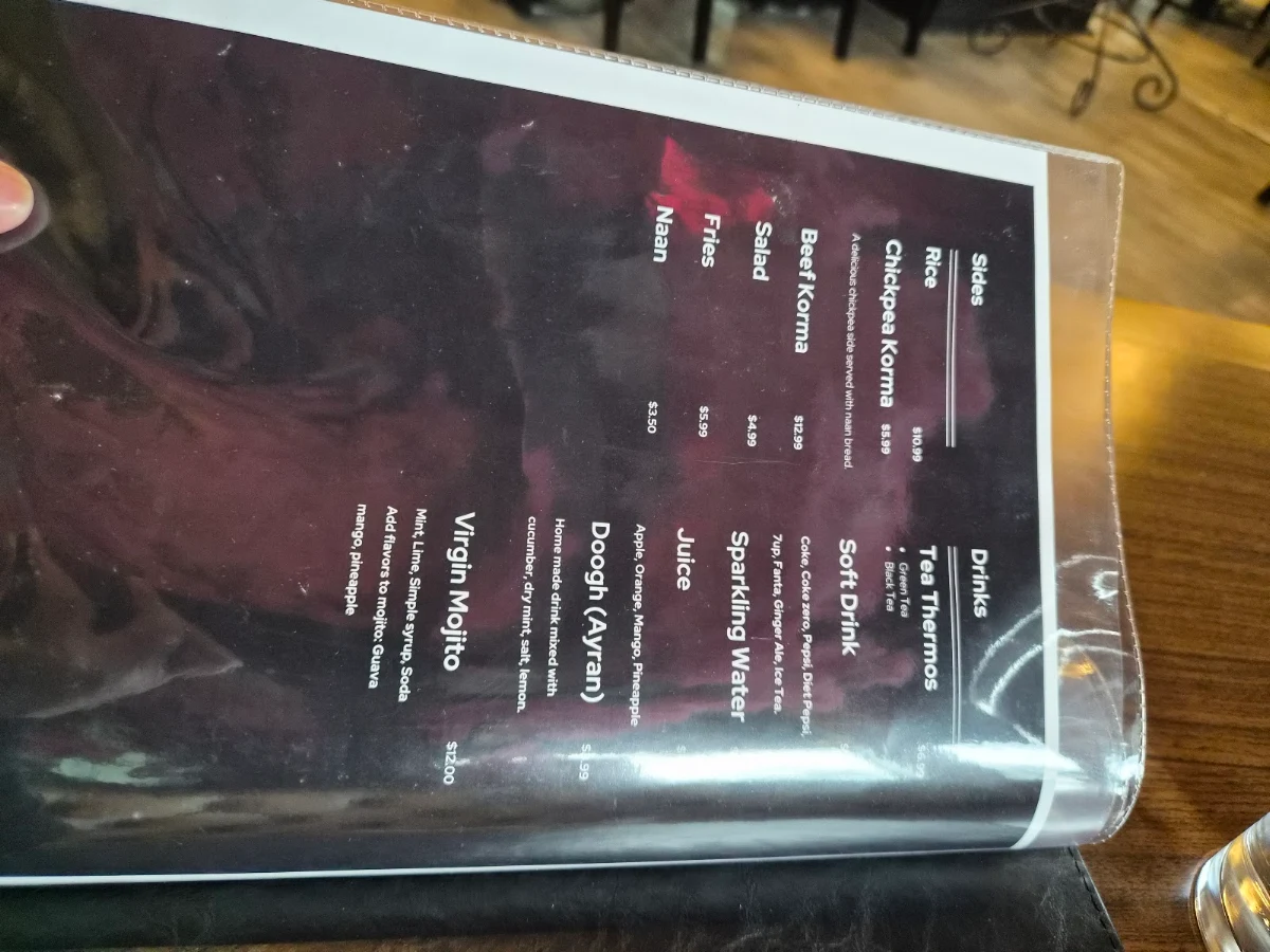 Menu, Mazza