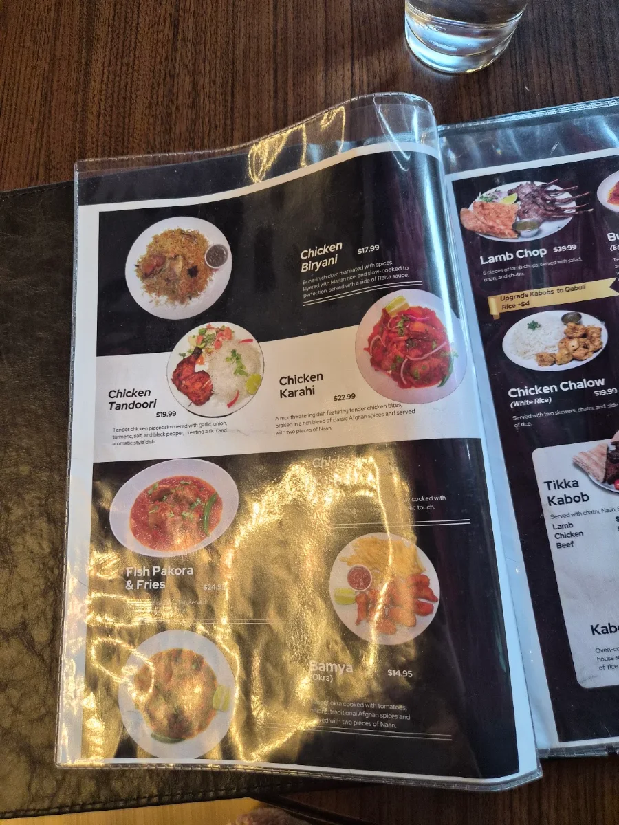 Menu, Mazza