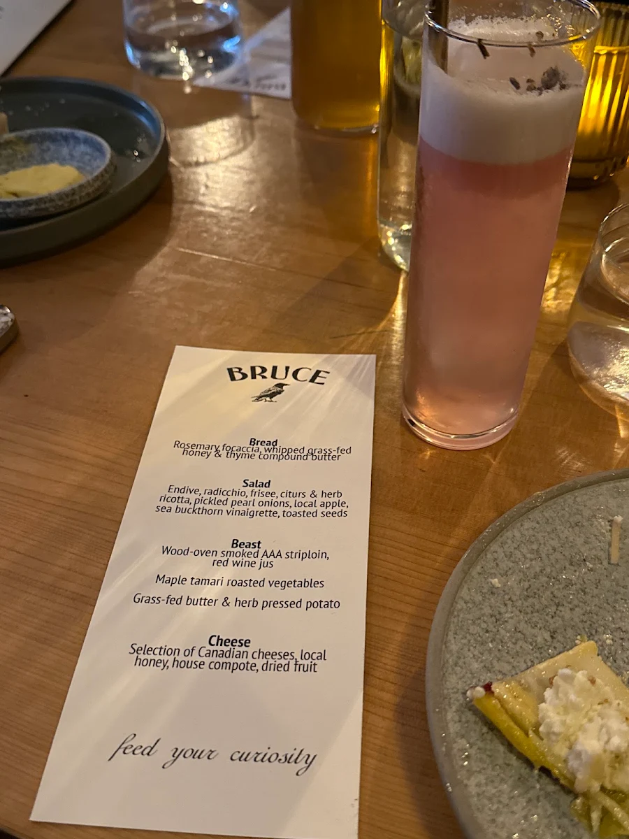 Menu, Bruce Wine Bar