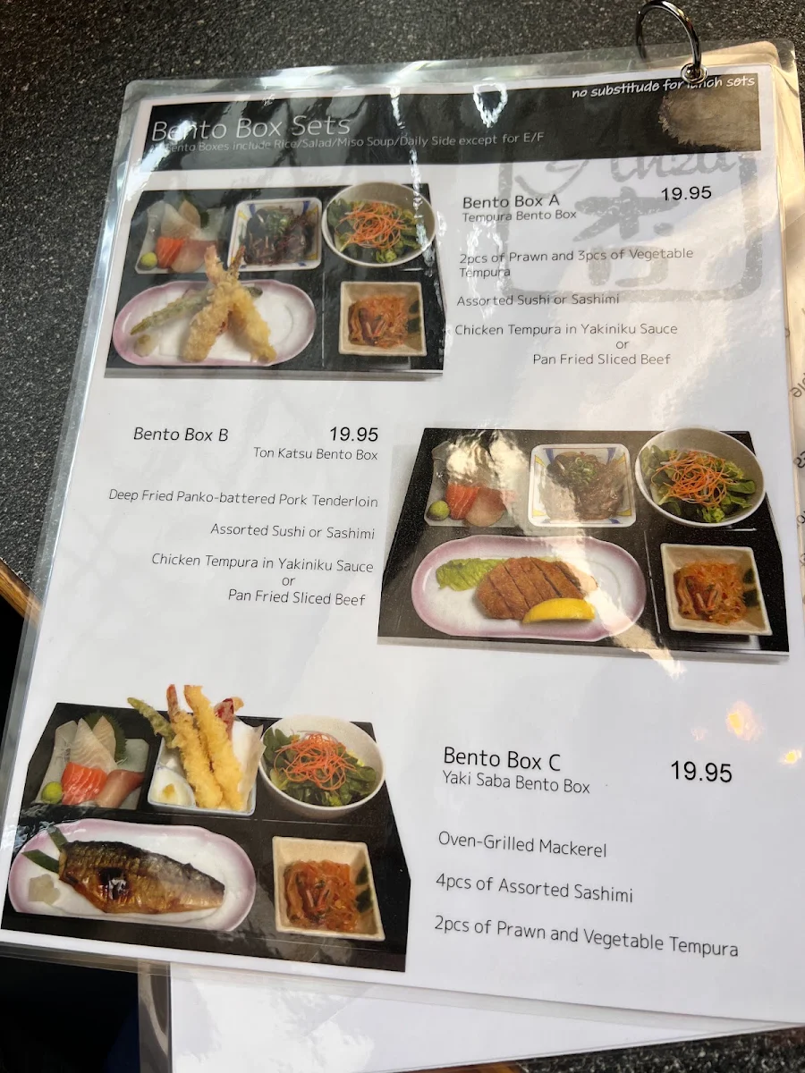 Menu, Sushi Bistro Anzu