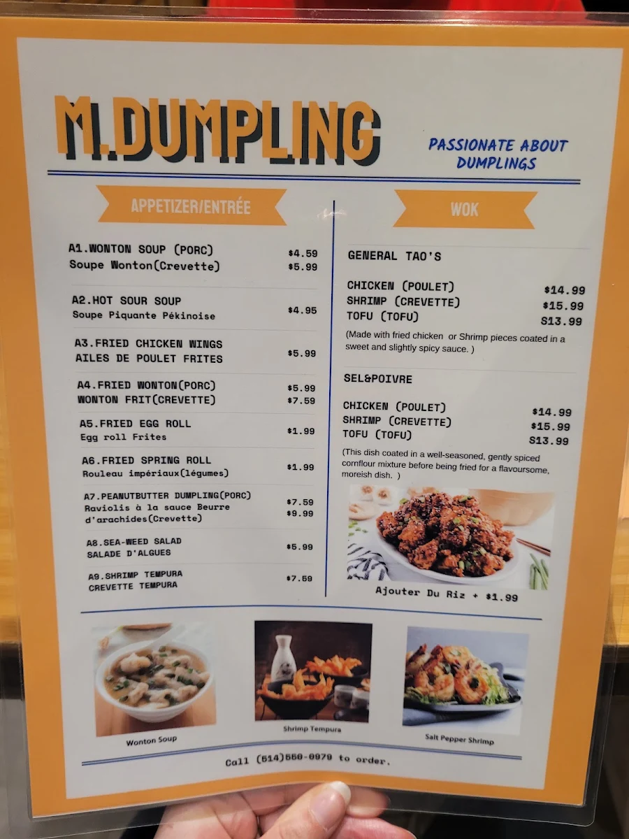 Menu, Mr. Dumpling