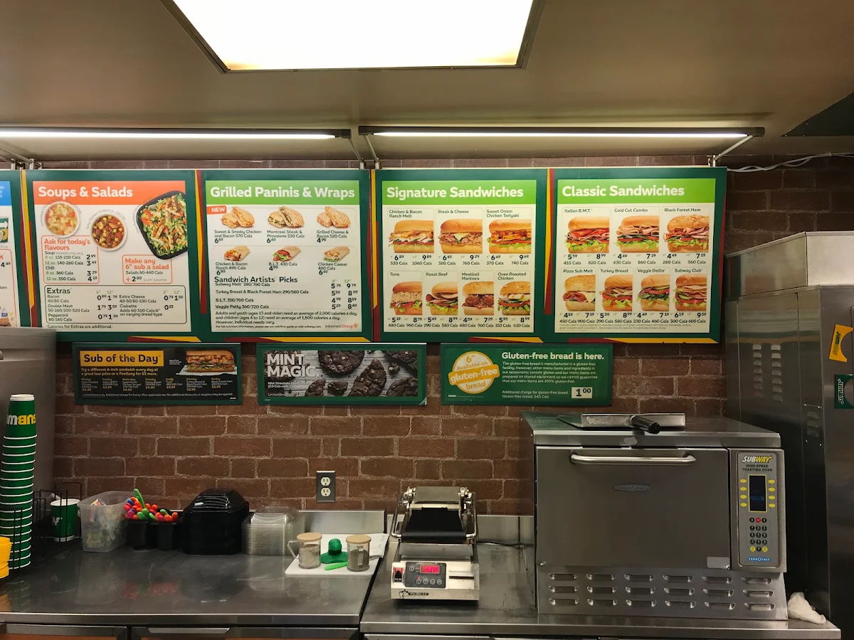 Menu, Subway
