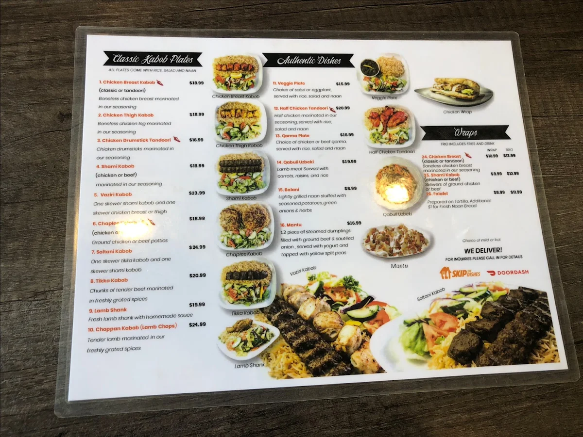 Menu, Mezbaan Restaurant