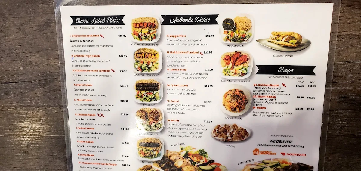 Menu, Mezbaan Restaurant