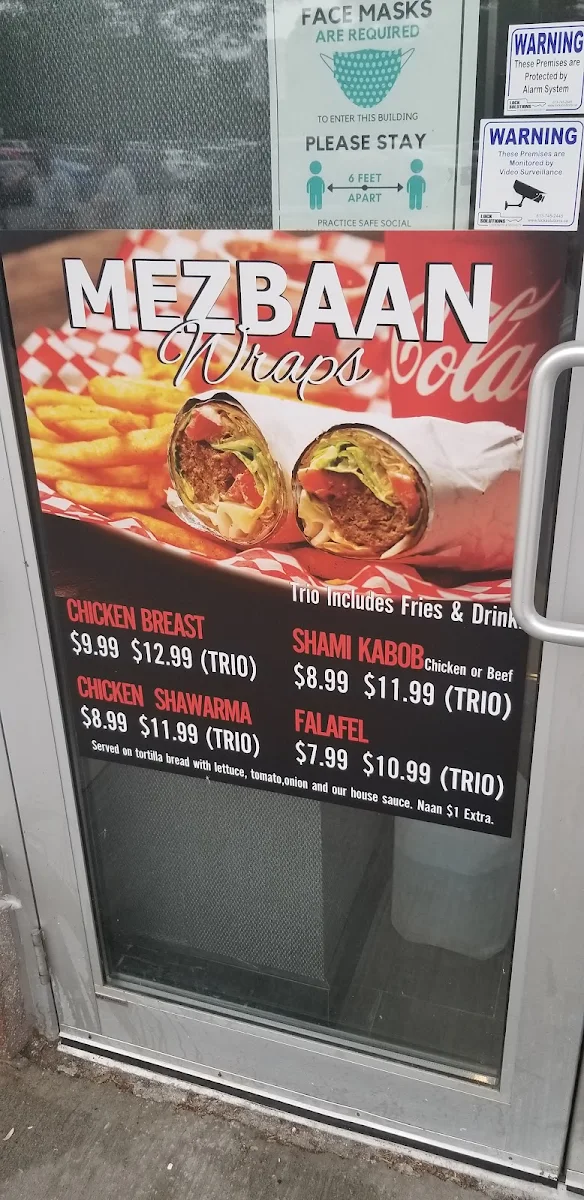 Menu, Mezbaan Restaurant