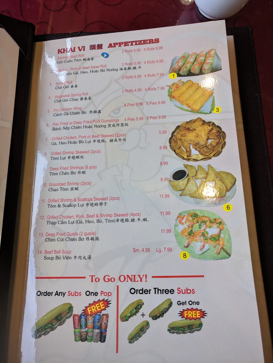 Menu, Vietnam Palace Grill & Noodle House