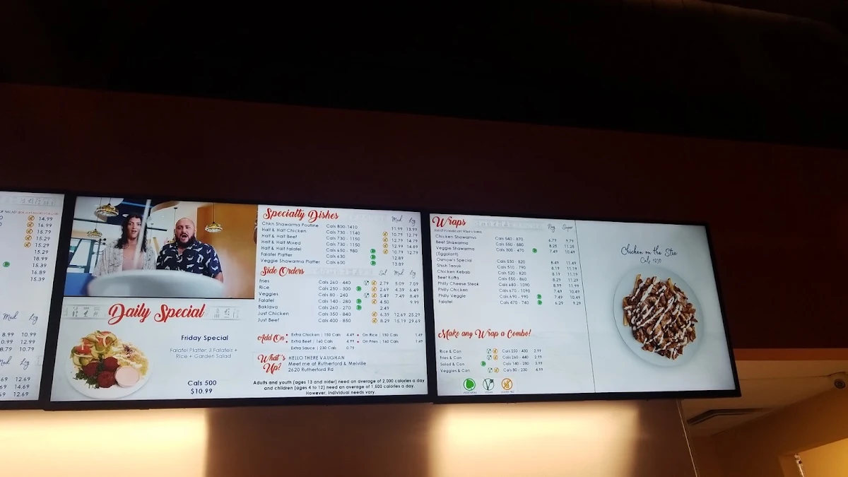 Menu, Osmow's Shawarma