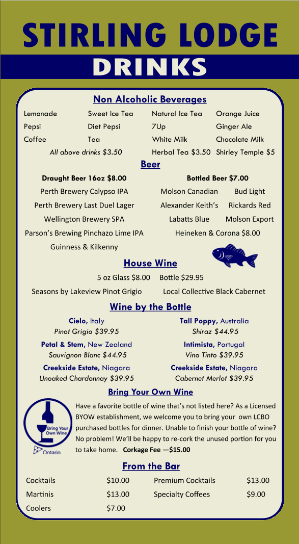 Menu, Post & Beam Restaurant
