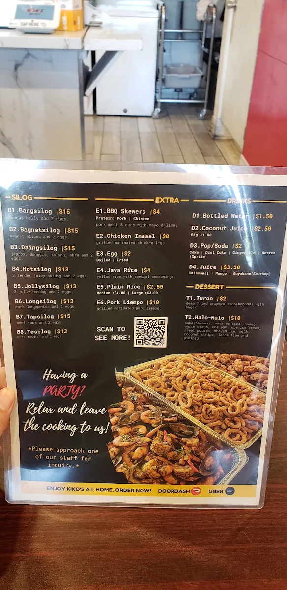 Menu, Kiko's