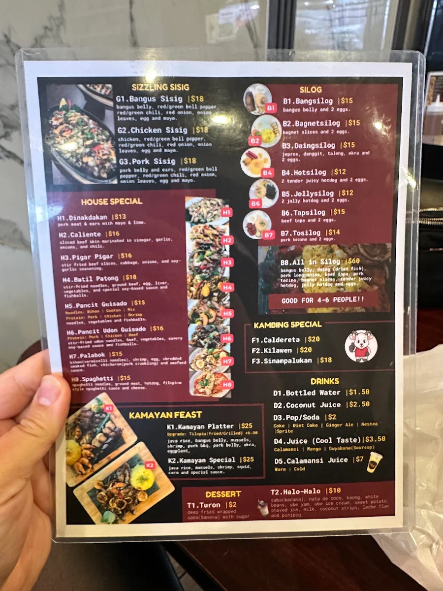 Menu, Kiko's