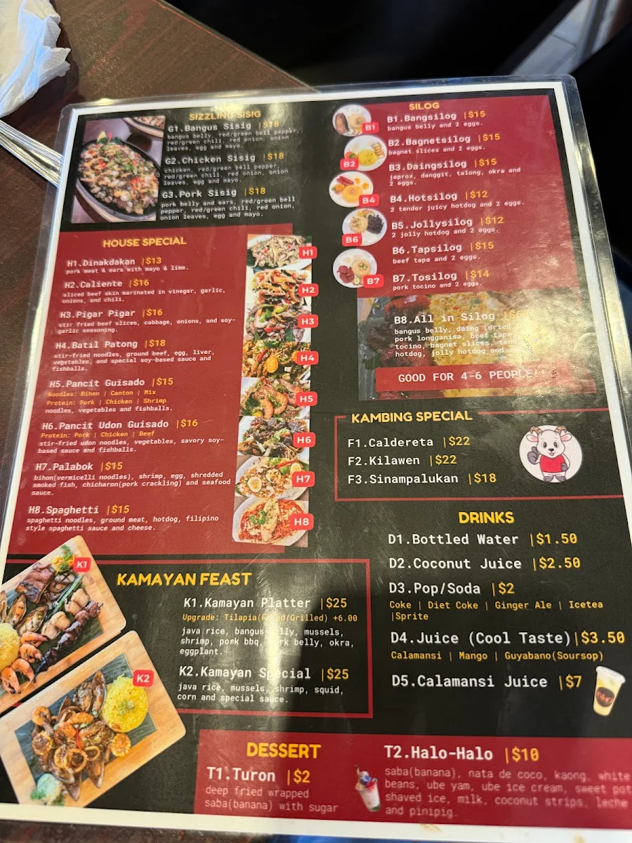 Menu, Kiko's