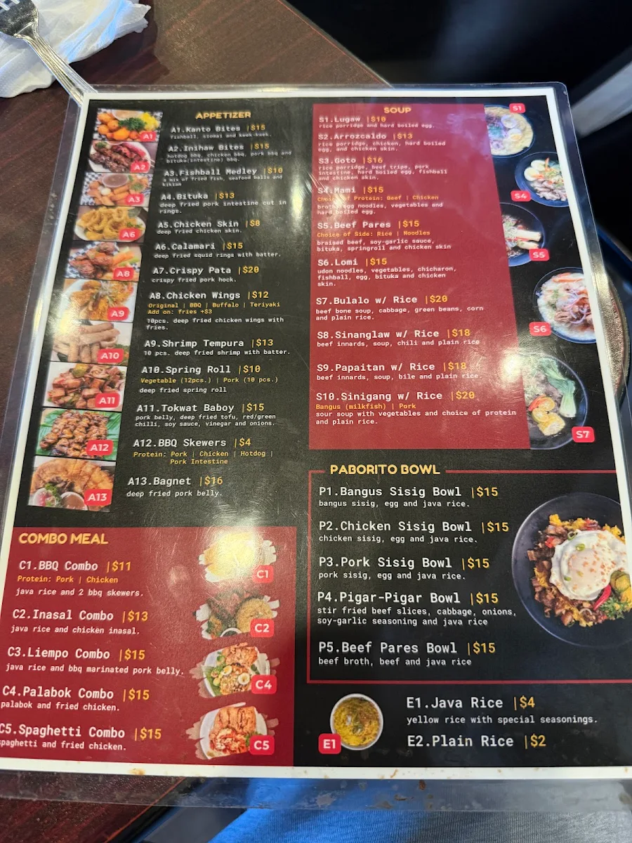 Menu, Kiko's