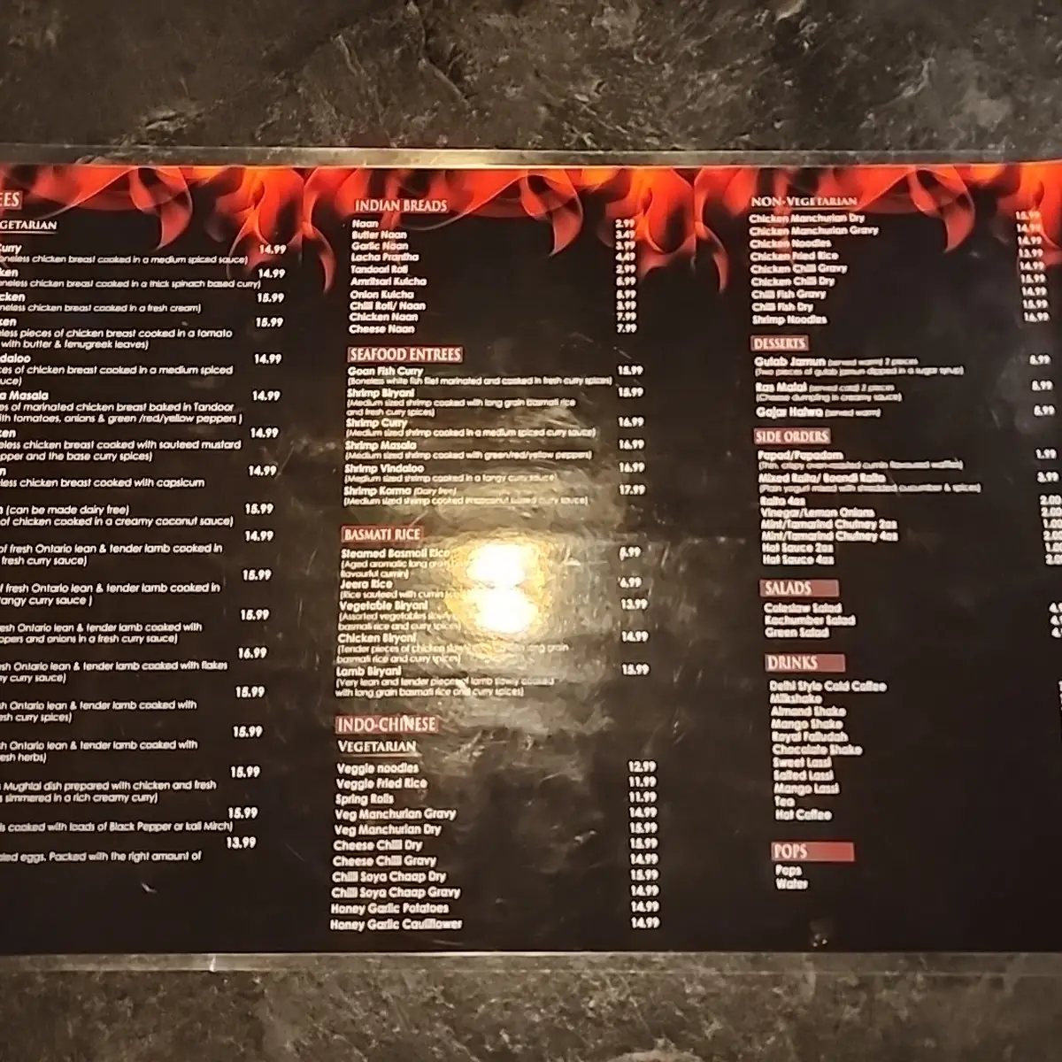 Menu, Tandoori Chaska