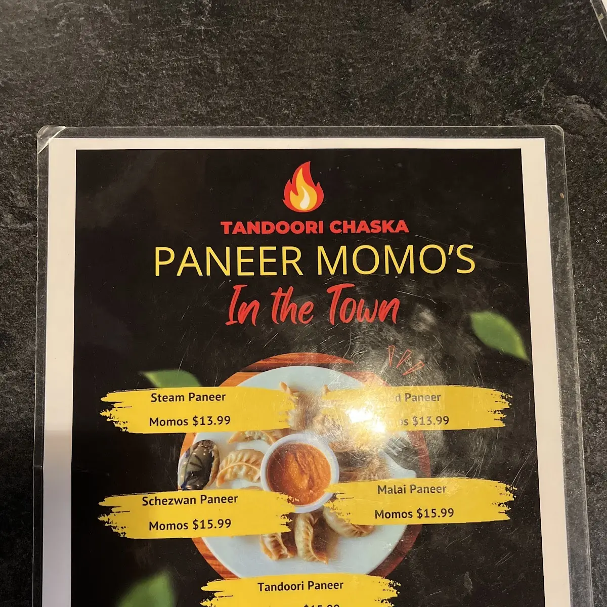 Menu, Tandoori Chaska